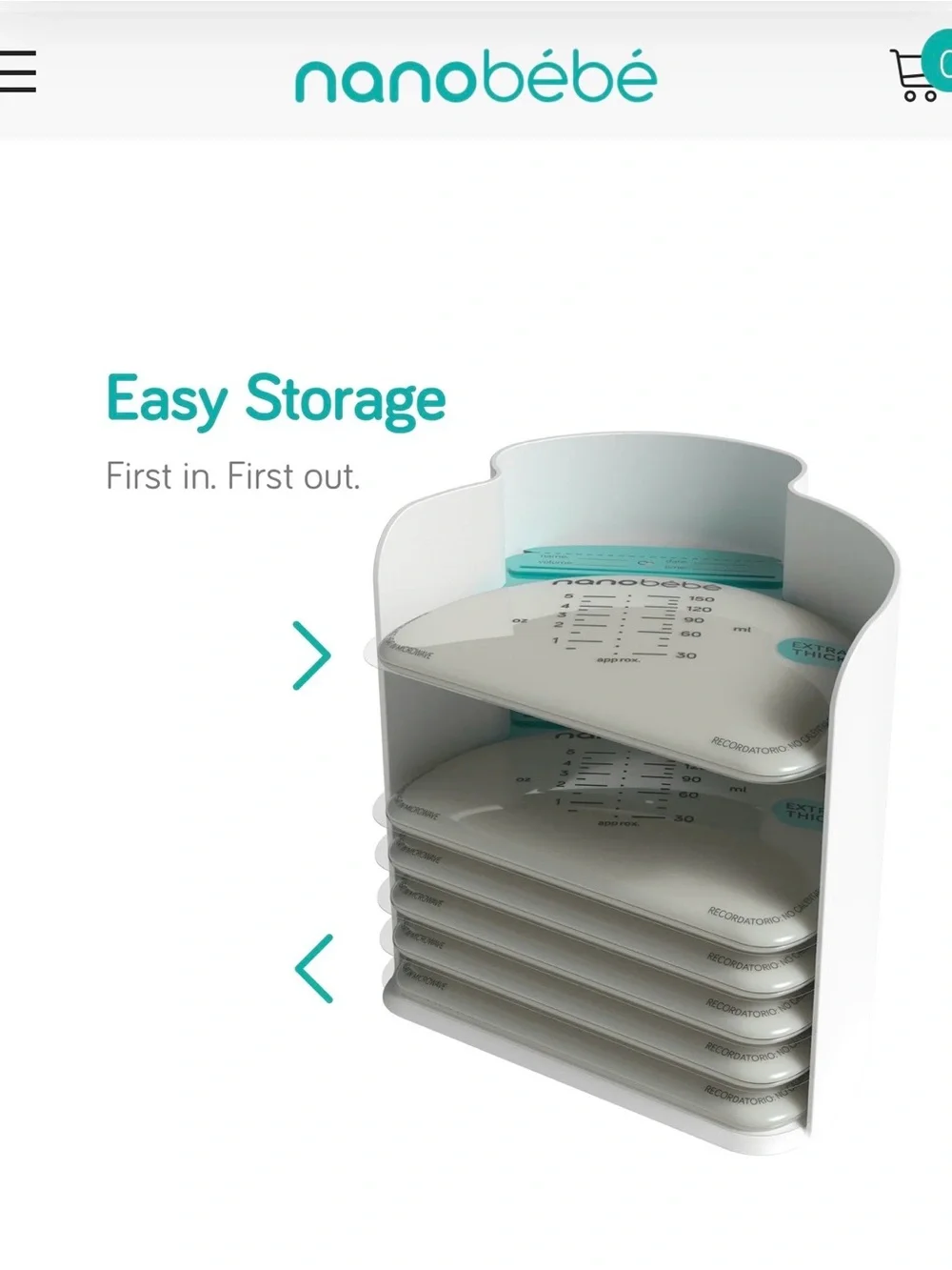 nanobébé Breast Milk Pouch Organizer (no storage pouches included)
